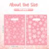 Saypacck 48 Pcs Christmas Plastic Gift Bags 8 x 12 Inch Snowflake Goodie Bags Winter Treat Bags with Handle Holiday Snow Merchandise Bag for Small Business Shopping Retail Xmas Party Favors(Pink) view 3