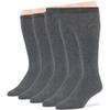 7BigStars Men Diabetic Loose Dress Business Cotton Mid Calf Socks - 5 Pack Big Tall - Solid Casual - Sock Size 13-15 Shoe Size 12-15 XL Dark Grey view 1