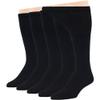 7BigStars Men Diabetic Loose Dress Business Cotton Mid Calf Socks - 5 Pack Large - Solid Casual - Sock Size 10-13 Shoe Size 9-12 L Black view 1
