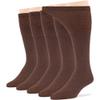 7BigStars Men Diabetic Loose Dress Seamless Cotton Mid Calf Socks - 5 Pack Large - Solid Casual - Sock Size 10-13 Shoe Size 9-12 L Brown view 1