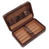 ANGGREK Cigar Humidifier, Portable Fine Finish Cigar Humidifier Box Leather Exterior with Storage Bag for 4 Pieces Cigars for Business Use view 1