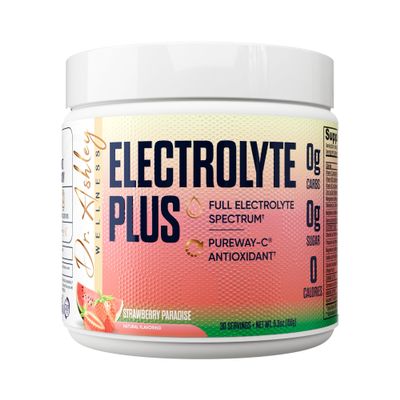 Dr. Ashley Wellness Electrolyte Plus Powder Drink Mix | Full Spectrum Electrolytes  Gluten Fee and Zero Sugar for Max Hydration | 30 Servings (30 Serving, Strawberry Paradise)