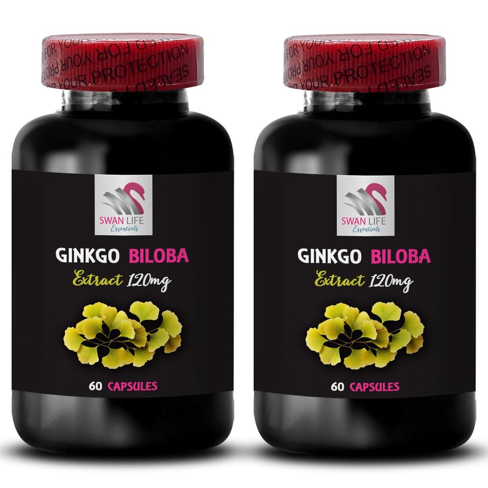 Ginkgo biloba Health Supplement - Ginkgo BILOBA Extract - Natural antioxidant Benefits, Herbal antioxidant Support, Ginkgo Leaf Powder, Botanical Support, Supplement Formula 2 Bottles 120 Capsules