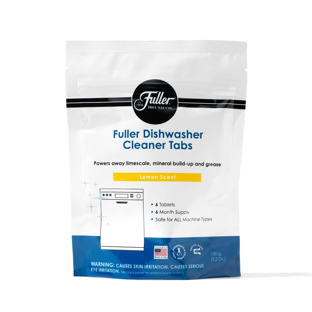 Fuller Dishwasher Cleaner Tabs  Lemon Scent  Eliminates Limescale, Grease & Odors  Septic Safe, Compatible with All Dishwasher Types  (Pack of 4)