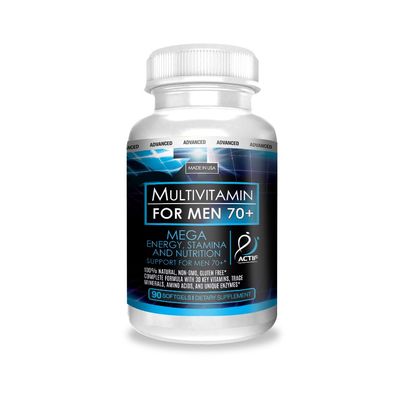 ACTIF Multivitamin for Men Age 70+ with 30 Advanced Factors Non GMO, Made in USA, 90 Count