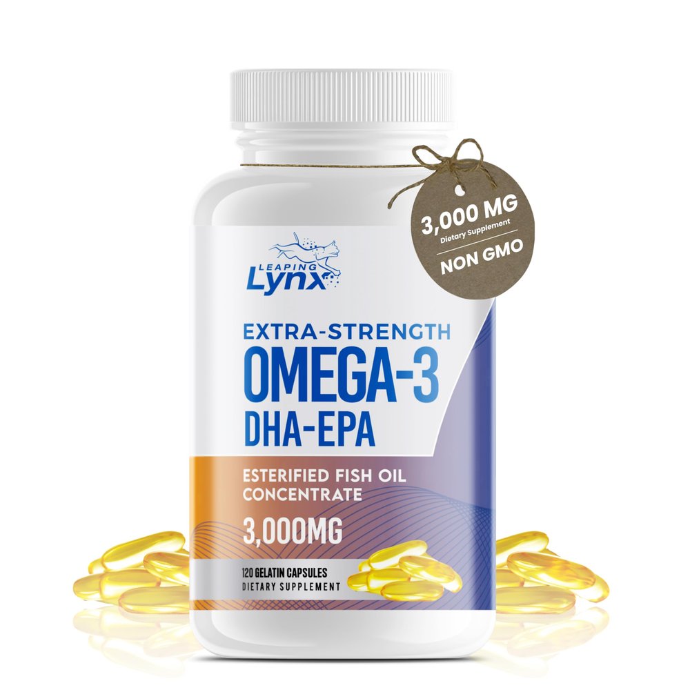 Omega 3 Fish Oil Capsules [3000mg] Omega 3 Supplement DHA Supplement | Omega3 Fish Oil Pills | for Heart Health, Immune System, Skin, & Brain Health, Gluten-Free and BURPLESS