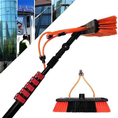 12-36ft Water Fed Cleaning Brush with Squeegee, for Window Cleaning Kit Washing Tool, Outdoor Glass Solar Panel Spray Washer Washing Equipment, Carbon Fiber Telescopic Rod,10.8m