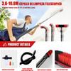 12-36ft Water Fed Cleaning Brush with Squeegee, for Window Cleaning Kit Washing Tool, Outdoor Glass Solar Panel Spray Washer Washing Equipment, Carbon Fiber Telescopic Rod,10.8m view 2