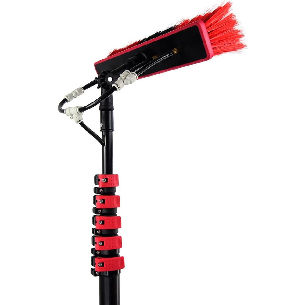 12-36ft Water Fed Cleaning System, Extendable Washing Brush Tool, Rotatable Brush Head Telescopic Window Cleaning Brush, Window Clean Washing Set Equipment,3.6m