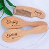 Personalized Baby Brush and Comb Set for Newborn Wooden Baby Brush Set Personalized Baby Gifts for Girls Boys Soft Baby Hair Brush Set (1pcs) view 1