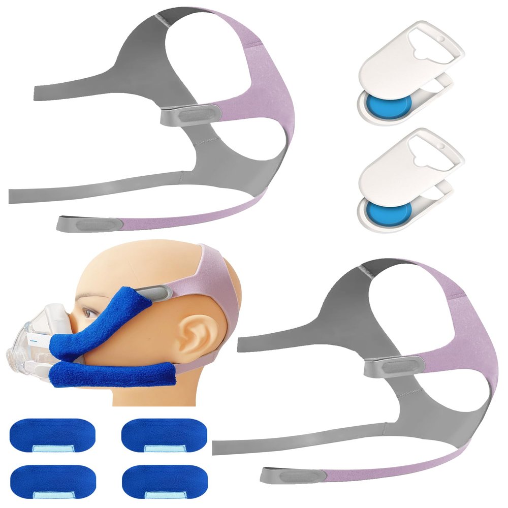 2 Packs F20 Replacement Headgear Compatible with F20 Full-face Mask, Include 4 Magnetic Clips+4 Headgear Straps (Small For Her)