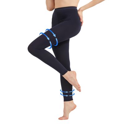 AMZAM Medical Compression Pantyhose for Women & Men, 20-30 mmHg Graduated Compression Leggings, Opaque Footless Waist High Compression Stockings for Edema, Varicose Veins, Post Surgery,Navy Blue 3XL