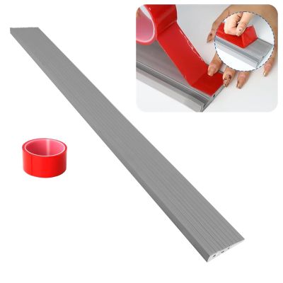 Hoiweqr Threshold Ramp, Natural Rubber Power Wheelchair Ramp Scooter, Non-Slip Solid Rubber Threshold Ramp, 90 X 12 X 2.5 Cm, with Double Sided Tape, for Doorways, Curb, Bathroom(Gray,90x7.5x1.5cm)