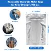 400-Pack Reclosable Large Mylar Bags for Food Storage 4.7" x 8" Stand Up Pouch Bags in Bulk Resealable Smell Proof Aluminum Silver Foil Bags with Clear Window Kitchen Storage Edible Packaging view 2