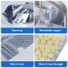 400-Pack Reclosable Large Mylar Bags for Food Storage 4.7" x 8" Stand Up Pouch Bags in Bulk Resealable Smell Proof Aluminum Silver Foil Bags with Clear Window Kitchen Storage Edible Packaging view 3
