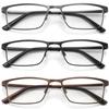 acavefox 3 Pack Blue Light Blocking Reading Glasses Men Readers Anti Glare UV Lightweight and Sturdy Full Frame Metal Spring Hinge Eyeglasses 3.75+ view 1
