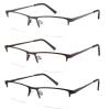 acavefox 3 Pack Blue Light Blocking Reading Glasses Men Readers Anti Glare UV Metal Semi-frame Spring Hinge Lightweight Sturdy Trendy Eyeglasses 1.25+ view 1