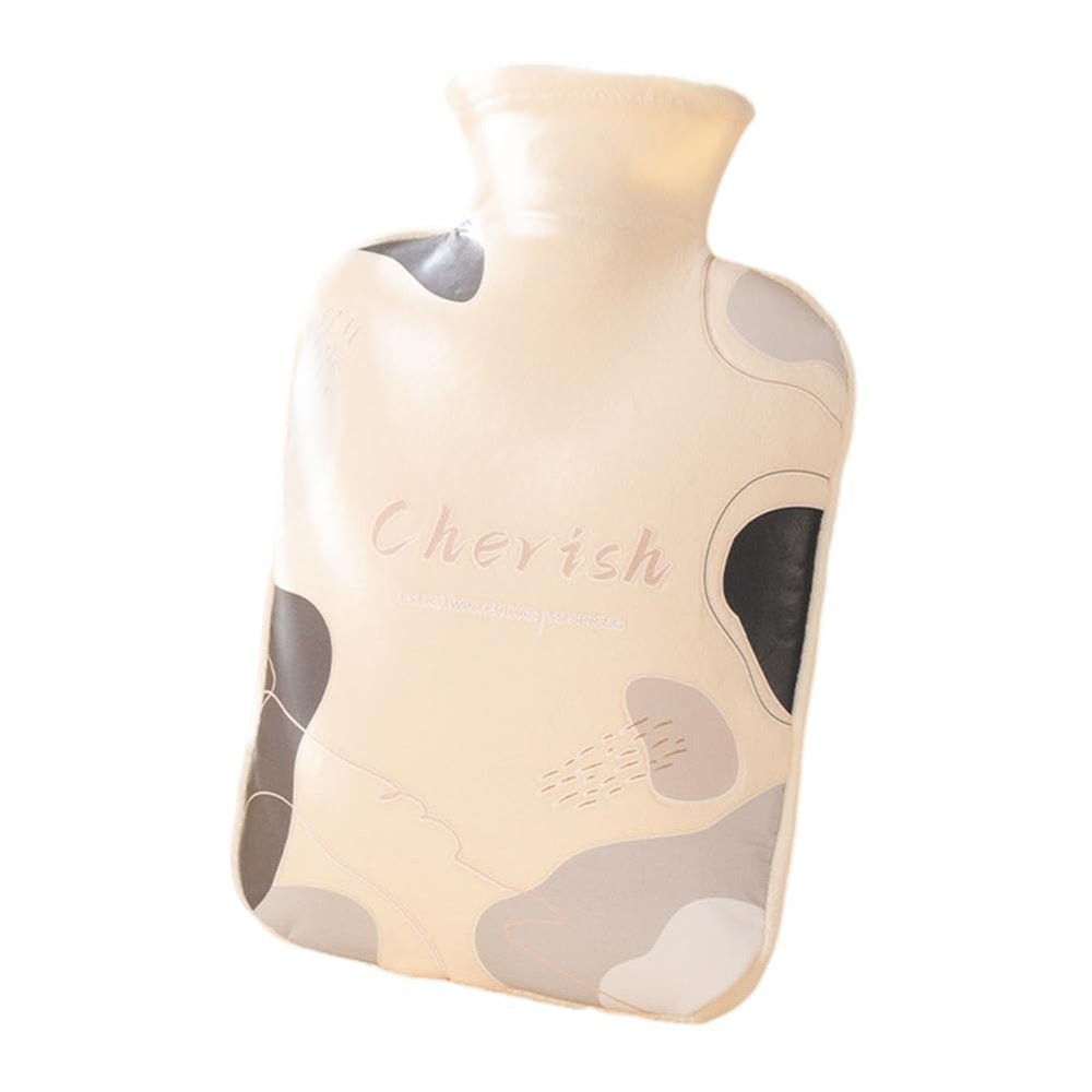 Student Plush Hot Water Bag, Hot Water Bottle with Cover, 1 L Hot Water Bag with Soft Plush Cover Hot Water Bottle Fun Print Patterns Shoulders Relief