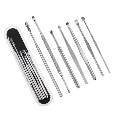 Anneome 7pcs Stainless Steel Ear Wax Removal Tool Ear Cleaner Picks with Storage Box for Home Use Lightweight Convenient Design