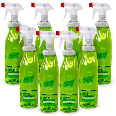 La's Totally Awesome Daily Kitchen Cleaner Spray, For Sink, Cooktop, Oven and more, Plant-Derived Formula, 32 Fl Oz (Pack of 8)