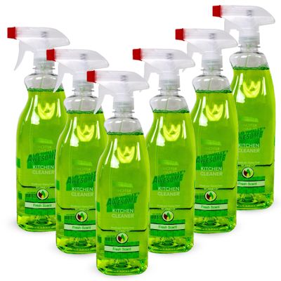 La's Totally Awesome Daily Kitchen Cleaner Spray, For Sink, Cooktop, Oven and more, Plant-Derived Formula, 32 Fl Oz (Pack of 6)