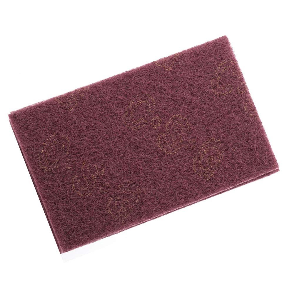 5pcs or Set Industrial Scourer Scouring Pads, with Green Sponge Eraser for Cleaning & Finishing, Ideal for Pots & BBQs, (Red)