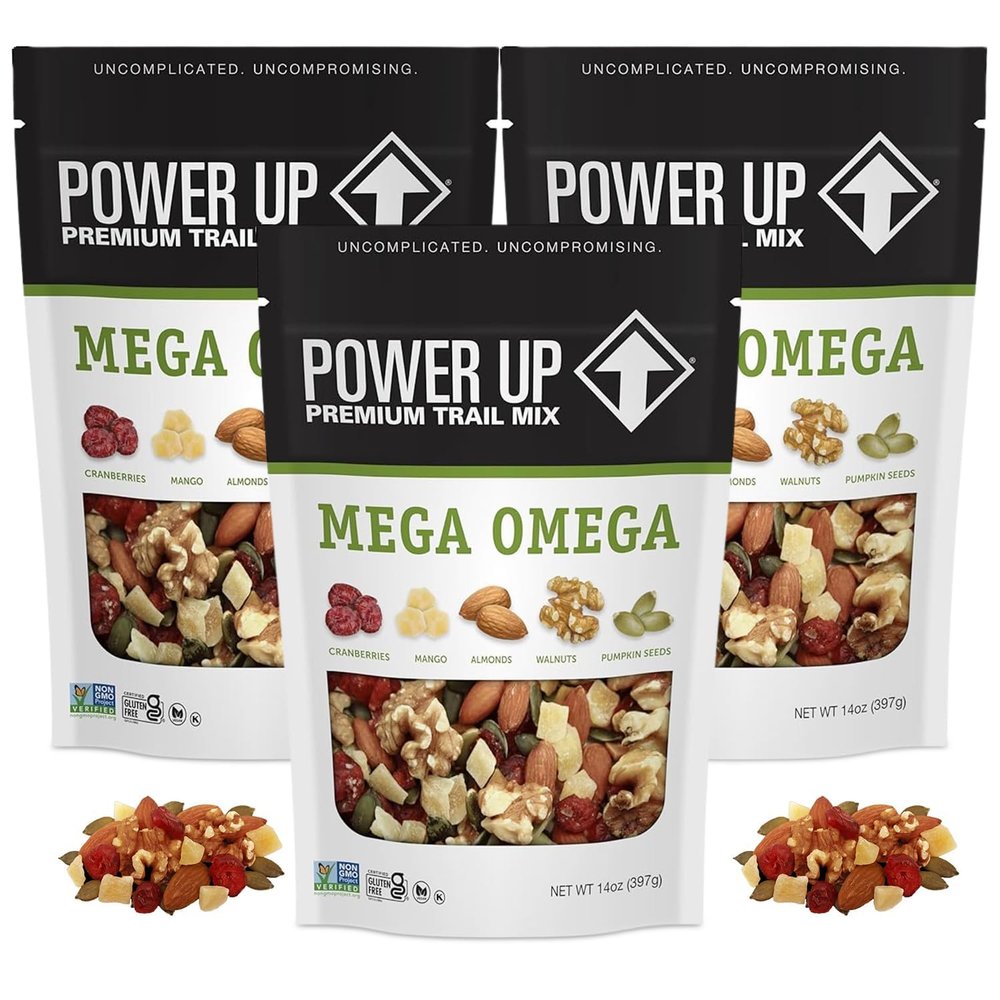 Mega Omega Trail Mix Individual 14oz Packs Mega Omega Bulk for Snacking, On The Go Delicious and Fresh Trail Mix Snack Packs Non-Gluten, Vegan Friendly, Non-GMO