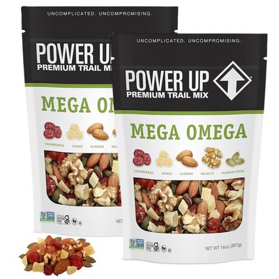 Mega Omega Trail Mix Individual 14oz Packs Mega Omega Bulk for Snacking, On The Go Delicious and Fresh Trail Mix Snack Packs Non-Gluten, Vegan Friendly, Non-GMO