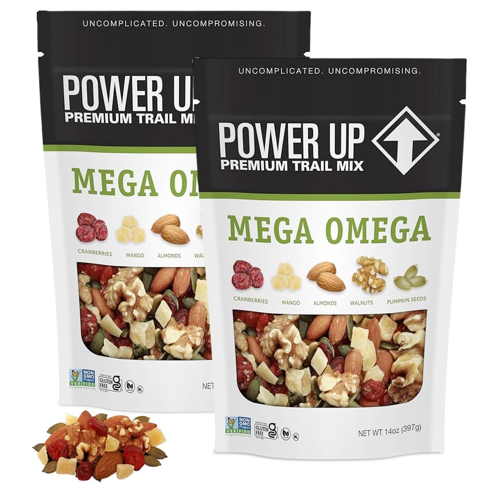 Mega Omega Trail Mix Individual 14oz Packs Mega Omega Bulk for Snacking, On The Go  Delicious and Fresh Trail Mix Snack Packs  Non-Gluten, Vegan Friendly, Non-GMO