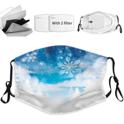 TXSDCCY Winter Fashion Face mask,Christmas Trees with Snowflakes and Stars,Reusable Face Mask Balaclava Washable Outdoor Nose Mouth Cover for Men Women,Blue White - M