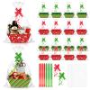 CIEOVO 24 Set Christmas Party Baskets with Cellophane, Bows, Cardboard Tray for Xmas, Holiday, Birthday Party Decor view 1