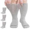 Artfasion Extra Wide Diabetic Socks: 3 Pairs Width Bariatric Edema Socks for Swollen Feet Non-Binding Hospital Sock for Men Women Lymphedema Neuropathy Seniors Pregnant (9-13, Gray) view 1