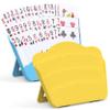 RESOVO Playing Cards Holders Stands Decks w/Foldable Tabletop Stand, 3 Layers Design for Poker UNO Cards, Playing Card Accessories, Set of 2 (1 Blue + 1 Yellow) view 1