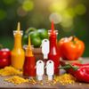 3 Pcs Portable Hot Sauce Keychain Bottles - Mini Ketchup Containers 2oz/50ml Bottles,Sauces for On-The-Go - Refillable Travel Size Keychain,Gravies and Marinades,Hot Sauce Pantry Staples view 2