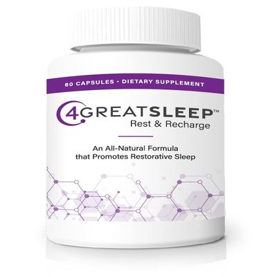 4GreatSleep Natural Sleep Aid with Melatonin, GABA, Ashwagandha & L-Tryptophan  Fall Asleep Faster, Stay Asleep Longer  Non-Habit Forming Sleep Support for Adults  60 Capsules