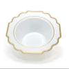 " OCCASIONS " 60 Pieces Bowls Pack, Heavyweight Disposable Wedding Party Plastic Bowls (14 oz Soup Bowl, Imperial White & Gold) view 2
