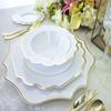 " OCCASIONS " 60 Pieces Bowls Pack, Heavyweight Disposable Wedding Party Plastic Bowls (14 oz Soup Bowl, Imperial White & Gold) view 4