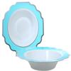 " OCCASIONS " 120 Pieces Bowls Pack, Heavyweight Disposable Wedding Party Plastic Bowls (14 oz Soup Bowl, Imperial Turquoise Blue/Green & Silver) view 1