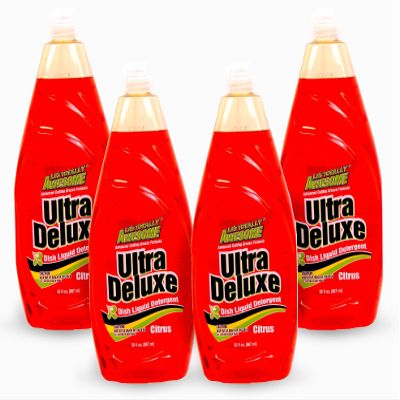 La's Totally Awesome Dish Soap Liquid  Citrus Scent (30 fl oz, Pack of 4)  Grease-Fighting Dishwashing Liquid from Awesome Cleaner Brand