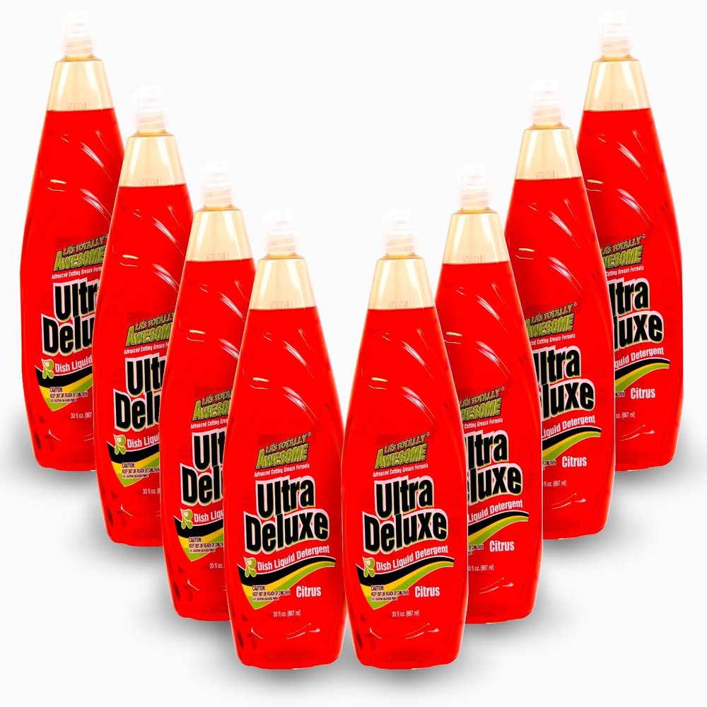 La's Totally Awesome Dish Soap Liquid  Citrus Scent (30 fl oz, Pack of 8)  Grease-Fighting Dishwashing Liquid from Awesome Cleaner Brand