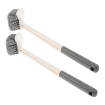 Long Handle Multipurpose Kitchen Cleaning Brush Set, 2pcs White