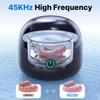 CXRUY Ultrasonic Retainer Cleaner - UV Dental Cleaning Pod Night Guard Cleaner for Dentures, Aligner, Braces, Toothbrush Heads, Jewelry (Black) view 3