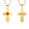 AKAIUUYBD Medical alert necklace for men Stainless steel engraved medical ID tag Emergency medical alert necklace for men and women (gold) view 1
