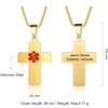 AKAIUUYBD Medical alert necklace for men Stainless steel engraved medical ID tag Emergency medical alert necklace for men and women (gold) view 2