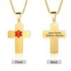 AKAIUUYBD Medical alert necklace for men Stainless steel engraved medical ID tag Emergency medical alert necklace for men and women (gold) view 3