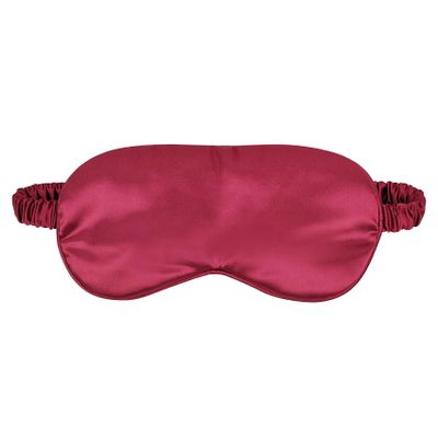 1 Pcs Silk Sleep Mask, Soft Eye Mask with Elastic Strap, Lightweight Blindfold for Men, Women, Travel, and Naps (Dark red)