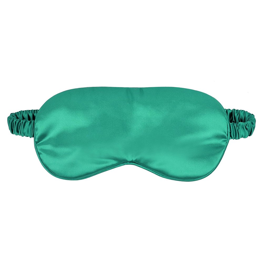 1 Pcs Silk Sleep Mask, Soft Eye Mask with Elastic Strap, Lightweight Blindfold for Men, Women, Travel, and Naps (Cyan)