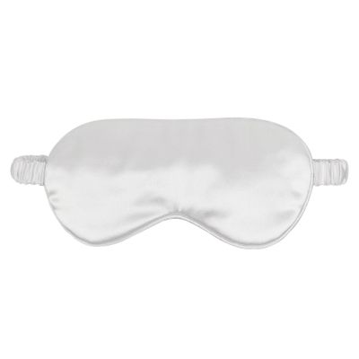 1 Pcs Silk Sleep Mask, Soft Eye Mask with Elastic Strap, Lightweight Blindfold for Men, Women, Travel, and Naps (White)