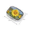 Pill Case Rectangle Pill Box with 3 Compartment Pill Organize Golden Yellow Sunflower Pillbox Small Pill Organizer Waterproof Small Pill Case for Travel Pill Containers for Medication Planner view 2