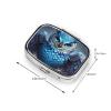 Pill Case Rectangle Pill Box with 3 Compartment Pill Organize Blue Owl Pillbox Small Pill Organizer Waterproof Small Pill Case for Travel Pill Containers for Medication Planner view 2